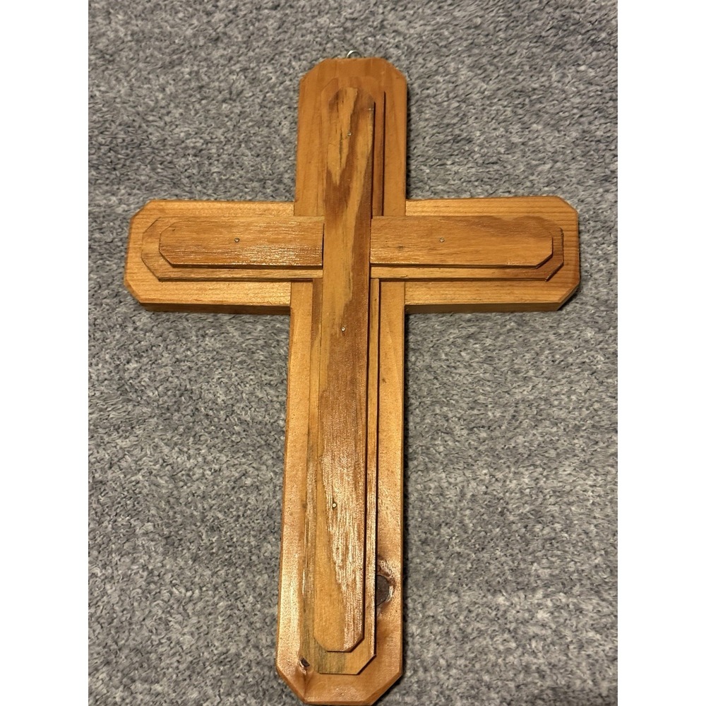 Wooden Cross 3D Wall Hanger 14.5x10